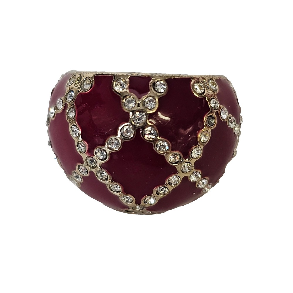 Premier Designs Jewelry CHERRIE Red Enamel with Crystals Ring Women's Sz 7 New